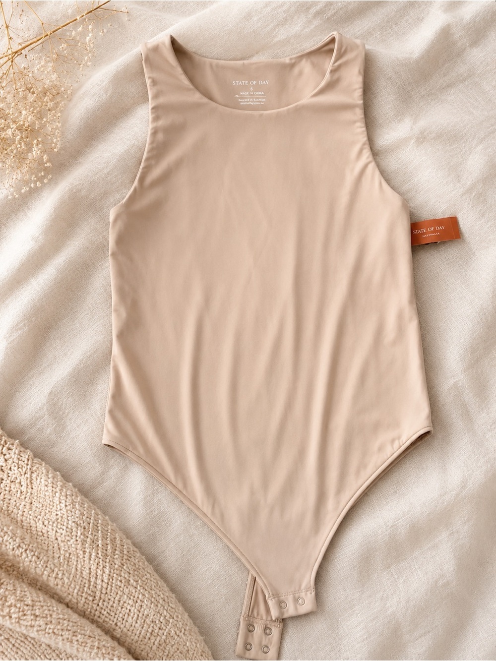 State of Day Nude/Taupe Sleeveless Bodysuit
